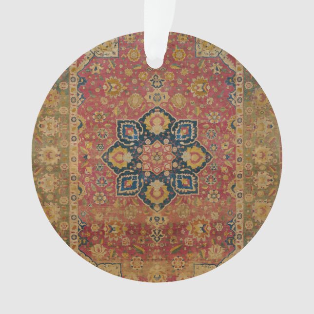 Red Gold Kashan Tepet Rug Persian Asian Ornament (Vorderseite)