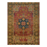 Red Gold Kashan Tepet Rug Persian Asian