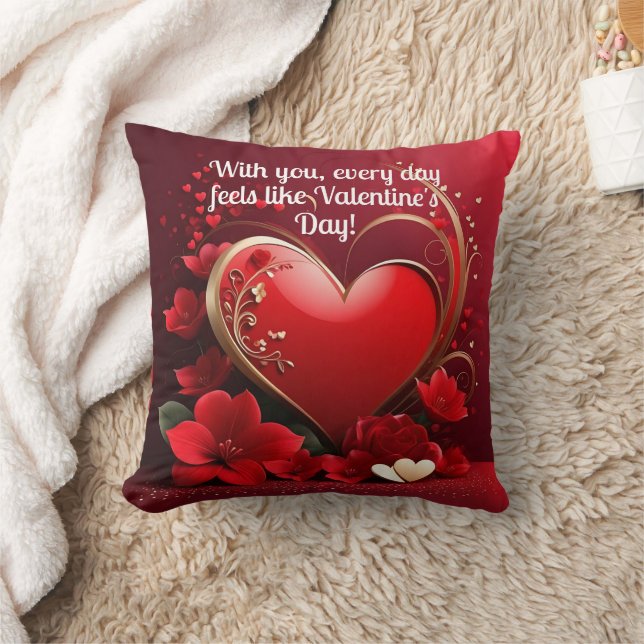 Red-Gold Liebe Herzschlösser Kissen (Decke)