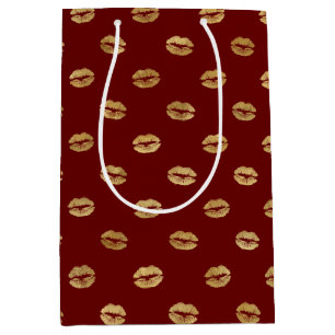 Red Gold Lips Mittlere Geschenktüte