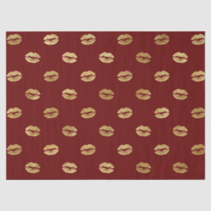 Red Gold Lips Seidenpapier