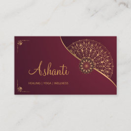 Red Gold Mandala Elegant Yoga Instructor Visitenkarte