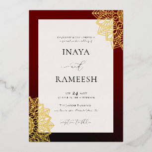 Red Gold Mandala Folieneinladung
