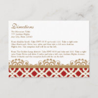 Red Gold Marocaine Instructions Carte d'hébergemen