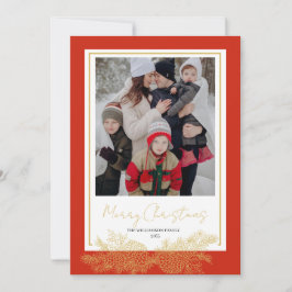 Red Gold Moderne Elegantes Foto Weihnachten