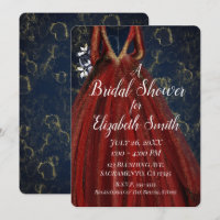 Red Gold & Navy Blue Glam Dress Brautparty