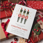 Red & Gold Nutcracker Weihnachten | Feiertag Einladung<br><div class="desc">Laden Sie Freunde, Verwandte oder Kollegen ein, um die Saison mit diesen eleganten Weihnachtsfeiern zu feiern. Die Party Einladungen sind für jeden etwas dabei. Das Design zeigt Ihre Veranstaltungsdetails in Serifenschrift, mit einer Aquarellabbilderung von drei Nussknackern, die mit Imitaten mit Goldstaub verziert sind. Passen Sie diese elegante Einladung mit Ihrem...</div>