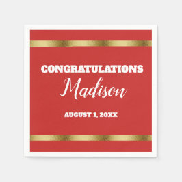 Red Gold Personalisiert Trunk Party Serviette
