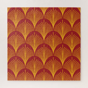 Red Gold Pfau: Art Deco.