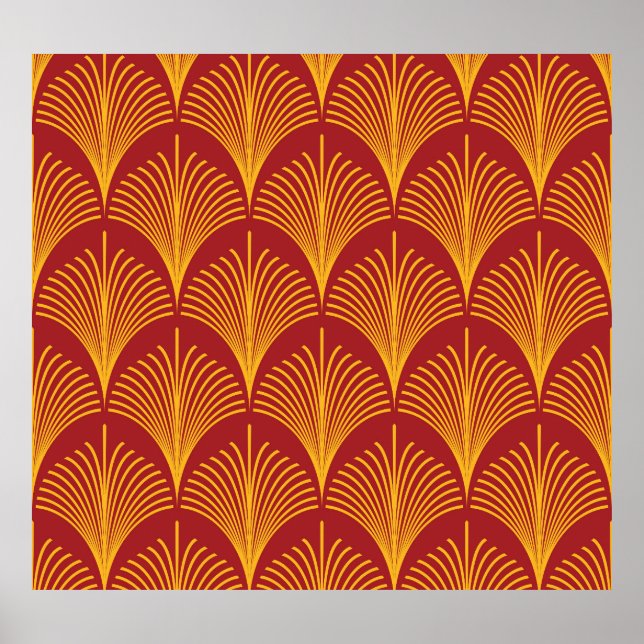 Red Gold Pfau: Art Deco. Poster (Vorne)