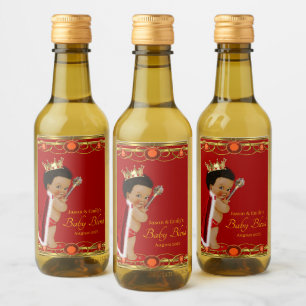 Red Gold Prince Mini Weinflaschen Etiketten