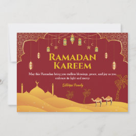 Red & Gold Ramadan Mubarak Grußkarte Feiertagskarte