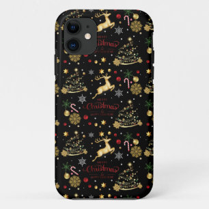 Red Gold Rentier Frohe Weihnachtsbaum Case-Mate iPhone Hülle