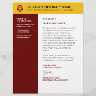Red Gold School Uni University Letterhead Briefbogen
