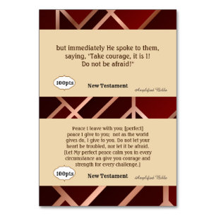 Red Gold Scripte Card für das Spiel Tischnummer