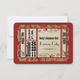Red & Gold Showbill - Hochzeitkarten RSVP Karte