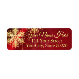 Red & Gold Snowflake Filigree Custom Christmas