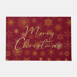 Red Gold Snowflake Print Vintag Elegante Weihnacht Fußmatte