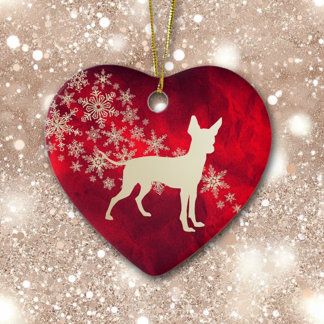 Red Gold Snowflake Toy Terrier Keramik Ornament (Von Creator hochgeladen)