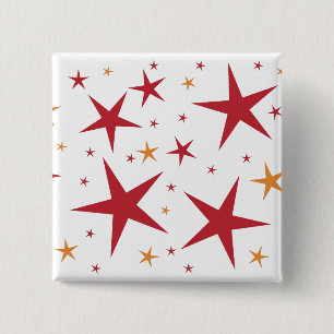 Red Gold Stars Muster Button