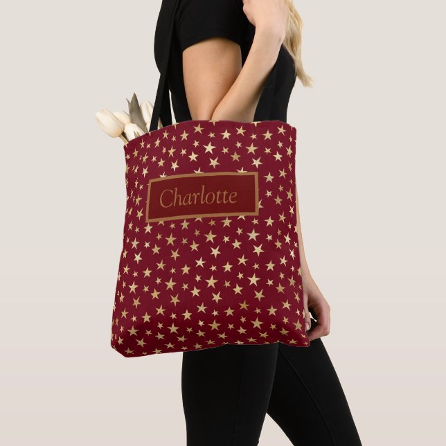 Red Gold Stars Muster Tasche (Von Nahem)