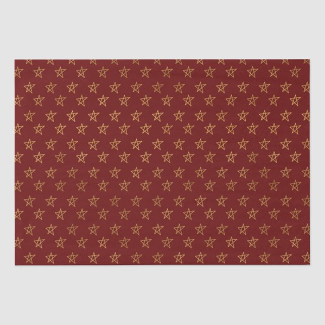Red Gold Stars Shine Bright Seidenpapier (Vorderseite)