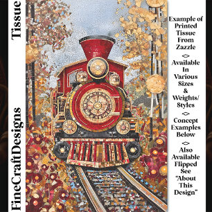 Red Gold Steam Train, Mosaik Tiles DH2R Decoupage Seidenpapier
