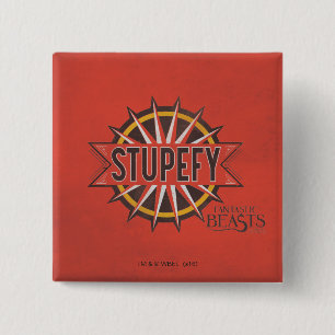 Red & Gold Stupefy Spell Graphic Button