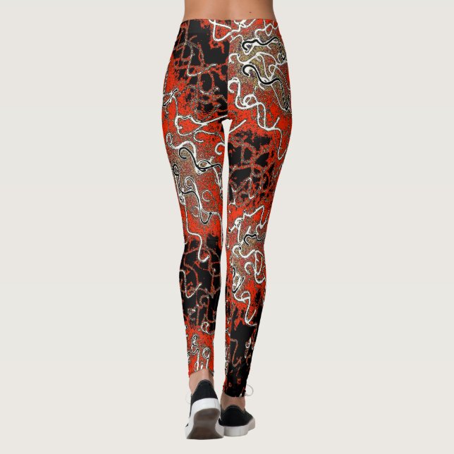 Red Gold Swirl Leggings (Rückseite)