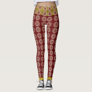 Red Gold tendance Colorful Leggings Abstraits