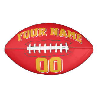 RED GOLD UND WHITE Custom Football