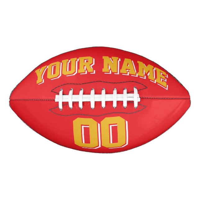 RED GOLD UND WHITE Custom Football (Vorderseite)
