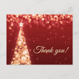 Red & Gold Weihnachten Hochzeit Vielen Dank Hinwei Postkarte