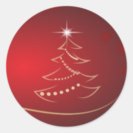 Red & Gold Weihnachts-Siegel Runder Aufkleber