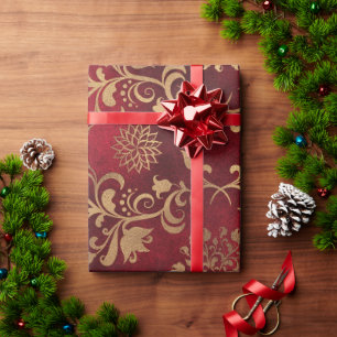 Red Gold Weihnachts Weihnachts Weihnachtsmarkt Geschenkpapier