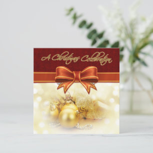Red Gold Weihnachtsfeier Einladungskarte
