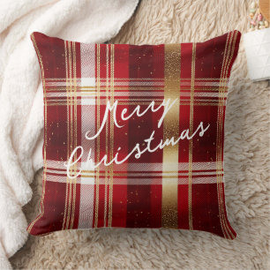 Red Gold Weihnachtsmuster Tartan Muster#7 ID1009 Kissen