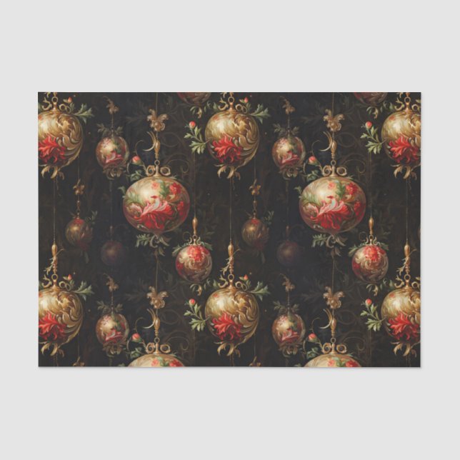 Red Gold Weihnachtsschmuck Seidenpapier (Vorderseite)