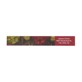 Red & Gold Weihnachtsschmuck Tree Wrap Adresse Rundum-Adressaufkleber