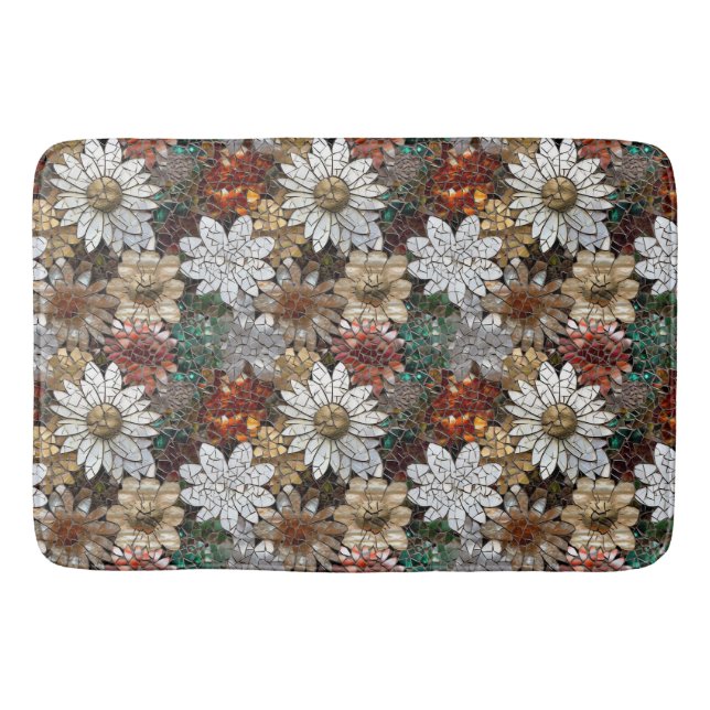 Red Gold White Blume Badematte (Vorderseite)