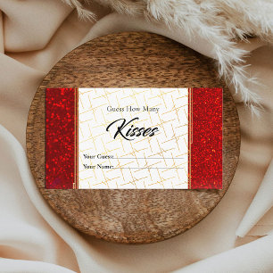 Red Gold Wie viele Kisses Bridal Enclosure Card Begleitkarte