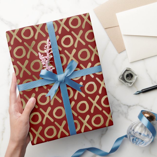 Red Gold XOXO Geschenkpapier (Schenken)