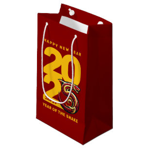 Red Gold Year of the Snake 2025 Kleine Geschenktüte