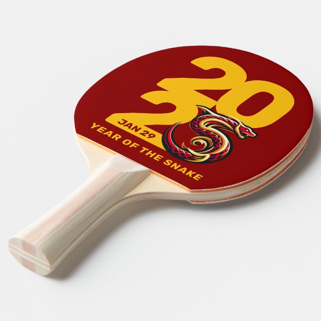 Red Gold Year of the Snake 2025 Tischtennis Schläger (Vorderseite)