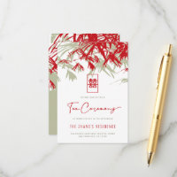 Red/Gold Zen Bamboo Verlasse Chinesisches Teezerem