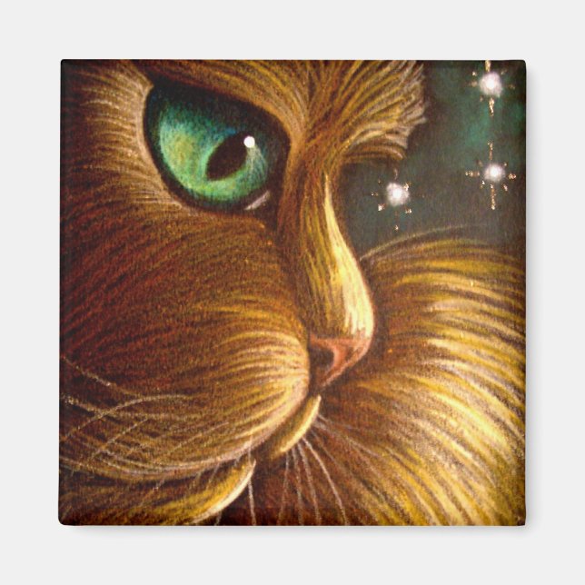 RED GOLDEN PERSIAN CAT HOLIDAY Magnet (Vorne)