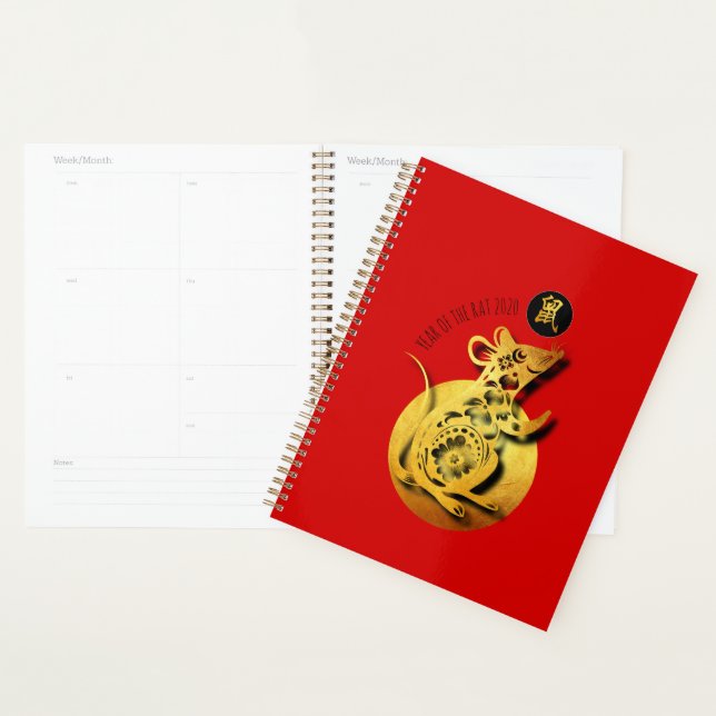 Red Golden Rat Papercut Chinesisches Neujahr 2020  Planer (Anzeige)