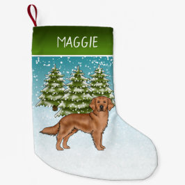 Red Golden Retriever Blue Christmas Individuelle N Kleiner Weihnachtsstrumpf