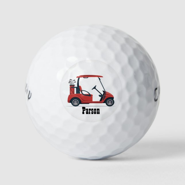 Red Golf Cart Name Callaway Distance Golf Balls Golfball (Vorderseite)