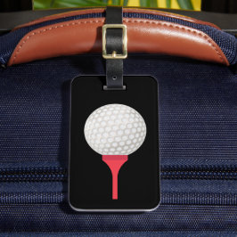 Red Golf T-Shirt und Ball auf Black Gepäckanhänger